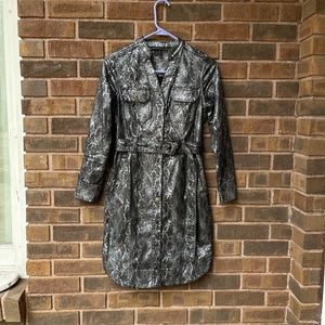 NWOT WHBM Animal-Print Foil Shirt Dress. 2P